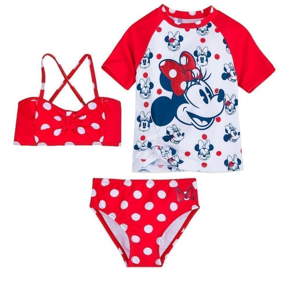 - 𝅺Disney store Minnie mouse bikini with rash guard